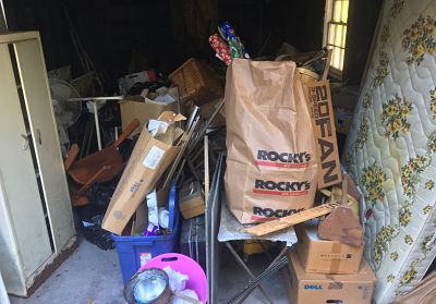 garage full of junk for hauling